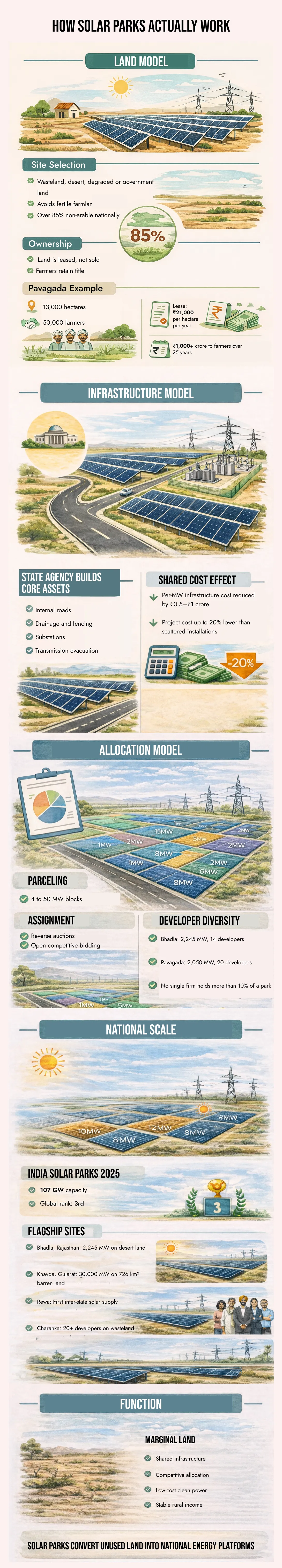 Infographic showing layout and planning of a large industrial development site.